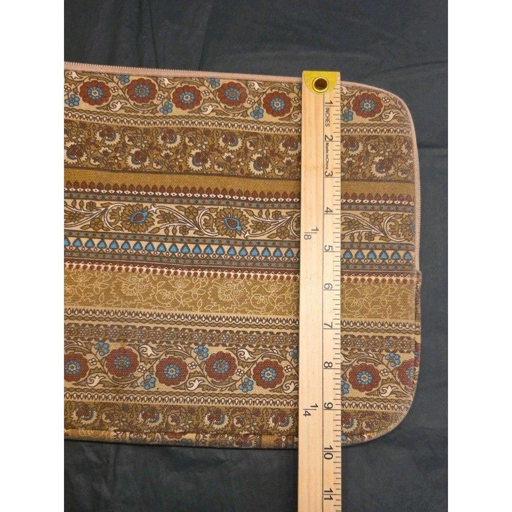 Dachee Canvas Laptop Sleeve Case Padded Zipper Cover Boho Floral Stripe - Picture 6 of 7